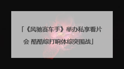 《风驰赛车手》举办私享看片会 酷酷综打响体综突围战