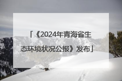 《2024年青海省生态环境状况公报》发布