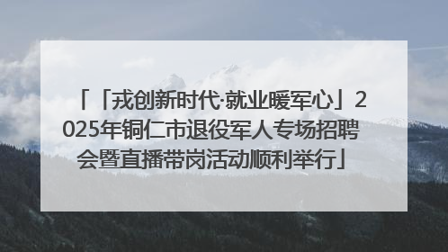 「戎创新时代·就业暖军心」2025年铜仁市退役军人专场招聘会暨直播带岗活动顺利举行