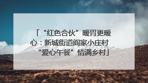 “红色合伙”暖胃更暖心：新城街道阎家小庄村“爱心午餐”情满乡村