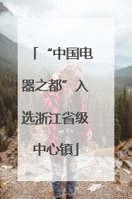 “中国电器之都”入选浙江省级中心镇