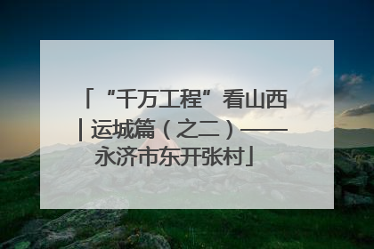 “千万工程”看山西｜运城篇（之二）——永济市东开张村