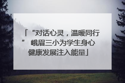 “对话心灵，温暖同行” 峨眉三小为学生身心健康发展注入能量