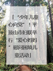 “少年儿童心向党”！平顶山市妇联举行“爱心妈妈”慰问困境儿童活动
