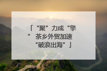 “聚”力成“擎” 茶乡外贸加速“破浪出海”