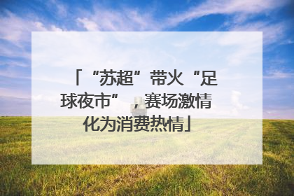 “苏超”带火“足球夜市”，赛场激情化为消费热情
