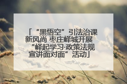 “黑悟空”引法治课新风尚 枣庄峄城开展“峄起学习·政策法规宣讲面对面”活动