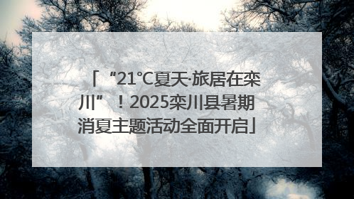 “21℃夏天·旅居在栾川”！2025栾川县暑期消夏主题活动全面开启