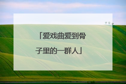 爱戏曲爱到骨子里的一群人