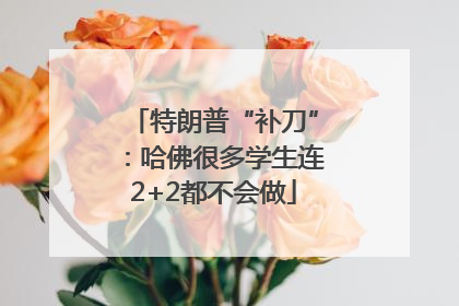 特朗普“补刀”：哈佛很多学生连2+2都不会做