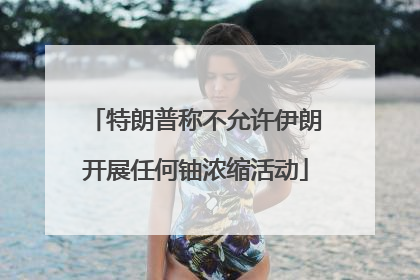 特朗普称不允许伊朗开展任何铀浓缩活动