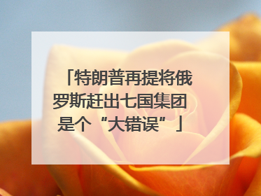 特朗普再提将俄罗斯赶出七国集团是个“大错误”