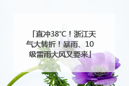 直冲38℃！浙江天气大转折！暴雨、10级雷雨大风又要来