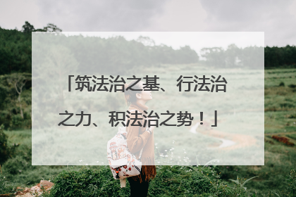 筑法治之基、行法治之力、积法治之势！