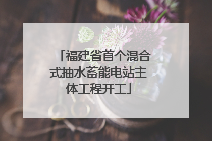 福建省首个混合式抽水蓄能电站主体工程开工