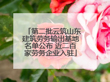 第二批云筑山东建筑劳务输出基地名单公布 近二百家劳务企业入驻