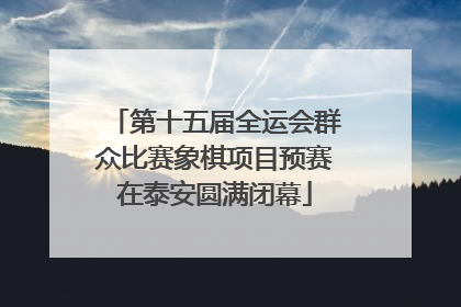 第十五届全运会群众比赛象棋项目预赛在泰安圆满闭幕