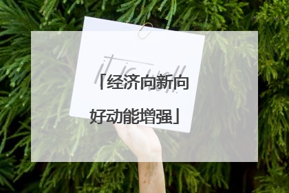 经济向新向好动能增强