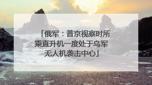 俄军：普京视察时所乘直升机一度处于乌军无人机袭击中心