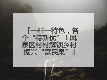 一村一特色，各个“特新优”！凤泉区村村解锁乡村振兴“富民果”