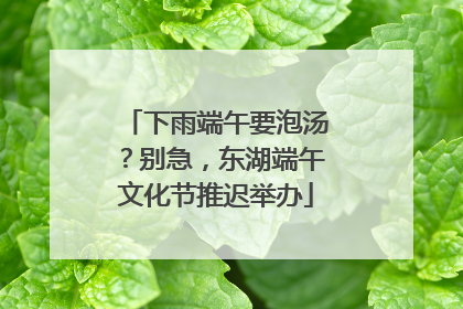 下雨端午要泡汤？别急，东湖端午文化节推迟举办