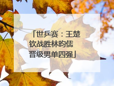 世乒赛：王楚钦战胜林昀儒 晋级男单四强