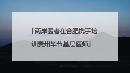两岸医者在合肥携手培训贵州毕节基层医师