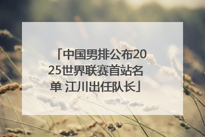 中国男排公布2025世界联赛首站名单 江川出任队长