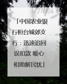中国农业银行桓台城郊支行：迅速追回误扣款 暖心相助解民忧