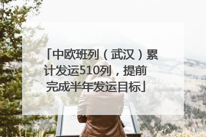 中欧班列（武汉）累计发运510列，提前完成半年发运目标