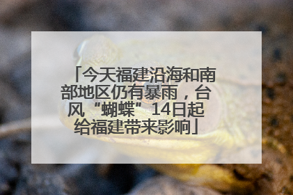 今天福建沿海和南部地区仍有暴雨，台风“蝴蝶”14日起给福建带来影响