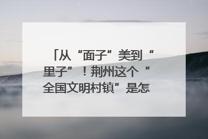 从“面子”美到“里子”！荆州这个“全国文明村镇”是怎样炼成的？