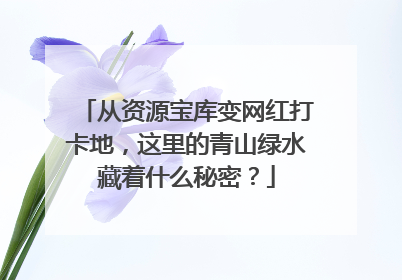 从资源宝库变网红打卡地，这里的青山绿水藏着什么秘密？