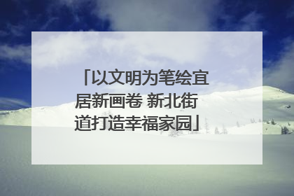 以文明为笔绘宜居新画卷 新北街道打造幸福家园