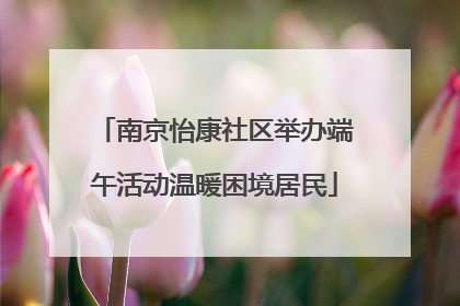 南京怡康社区举办端午活动温暖困境居民