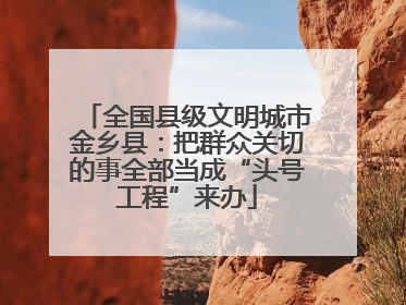 全国县级文明城市金乡县：把群众关切的事全部当成“头号工程”来办