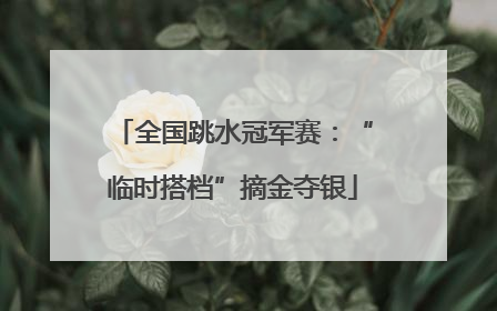 全国跳水冠军赛：“临时搭档”摘金夺银