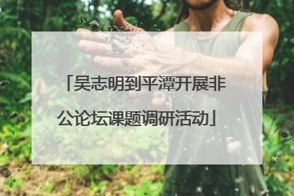 吴志明到平潭开展非公论坛课题调研活动