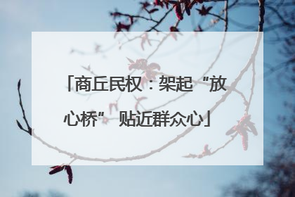 商丘民权：架起“放心桥” 贴近群众心