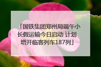 国铁集团郑州局端午小长假运输今日启动 计划增开临客列车187列