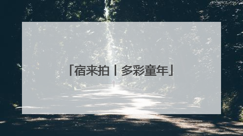 宿来拍丨多彩童年