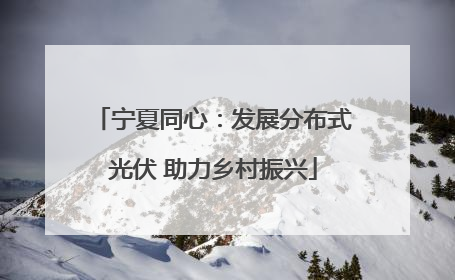 宁夏同心：发展分布式光伏 助力乡村振兴