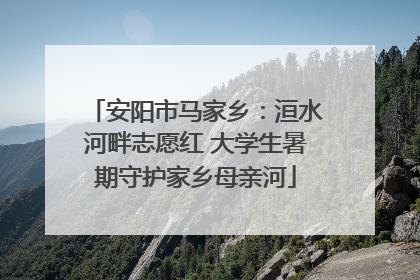 安阳市马家乡：洹水河畔志愿红 大学生暑期守护家乡母亲河