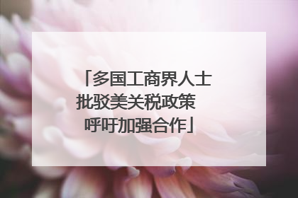 多国工商界人士批驳美关税政策 呼吁加强合作