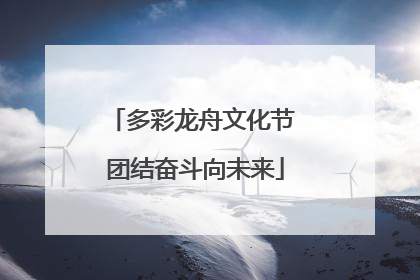 多彩龙舟文化节 团结奋斗向未来