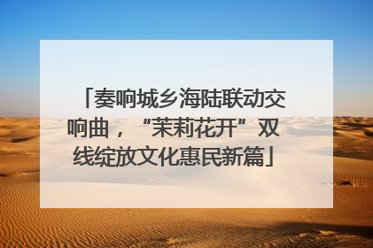 奏响城乡海陆联动交响曲，“茉莉花开”双线绽放文化惠民新篇