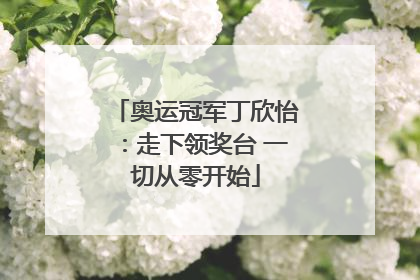 奥运冠军丁欣怡：走下领奖台 一切从零开始