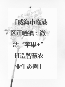 威海市临港区汪疃镇：激活“苹果+” 打造智慧农业生态圈