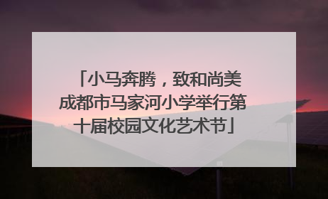 小马奔腾，致和尚美 成都市马家河小学举行第十届校园文化艺术节