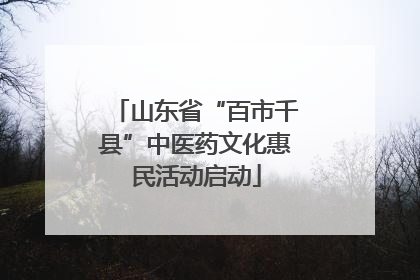 山东省“百市千县”中医药文化惠民活动启动